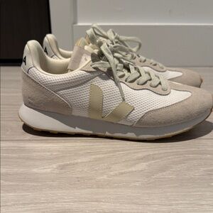 Veja Women's White and Tan Sneakers